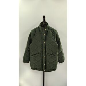 Quince Quilted Puffer Coat in Dark Olive